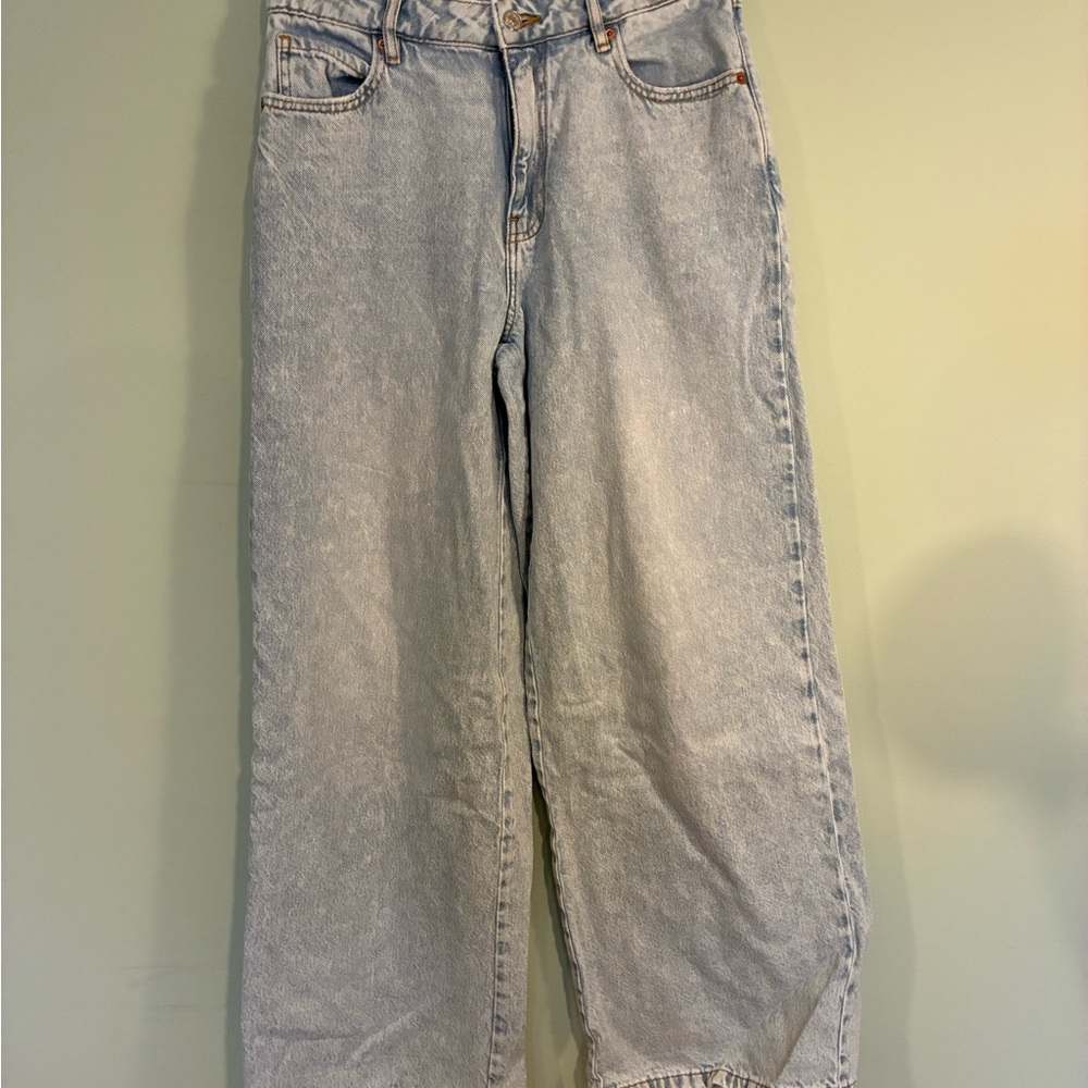 Forever 21 Light Wash Wide Leg Jeans